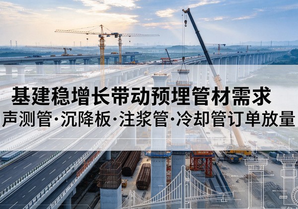 荣县基建稳增长带动预埋监测管材需求，声测管、沉降板、注浆管订单持续放量